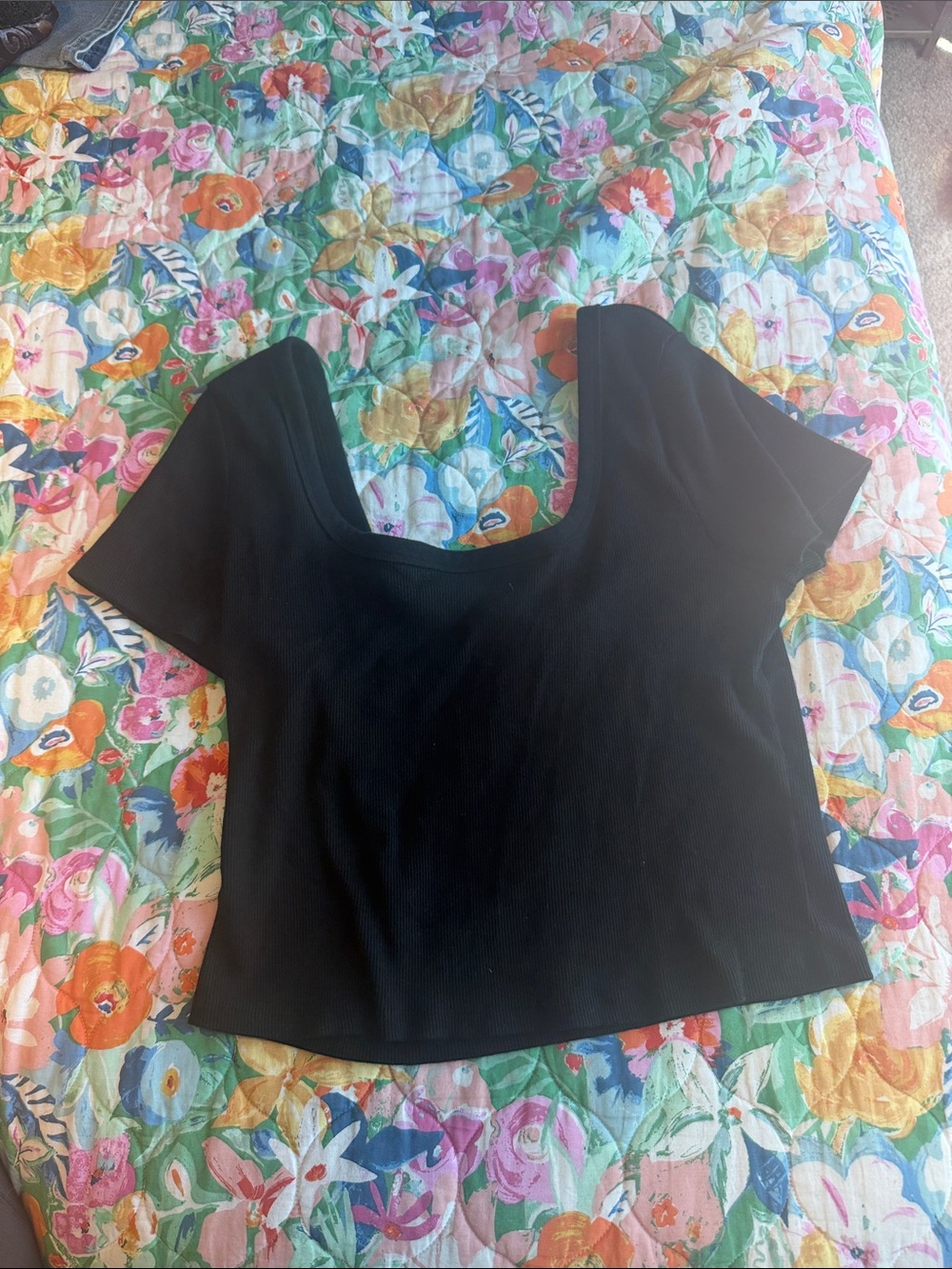 Universal Thread Black Scoop Neck Crop Top